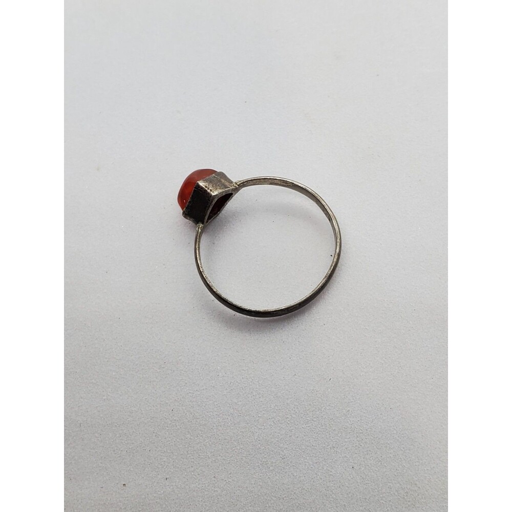 Sterling Silver Carnelian Ring Size 6.75. 925 - Picture 3 of 6